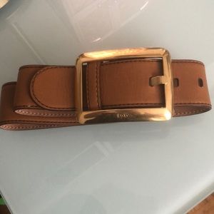 ✨D&G ✨LEATHER BROWN BELT Size S-80cm